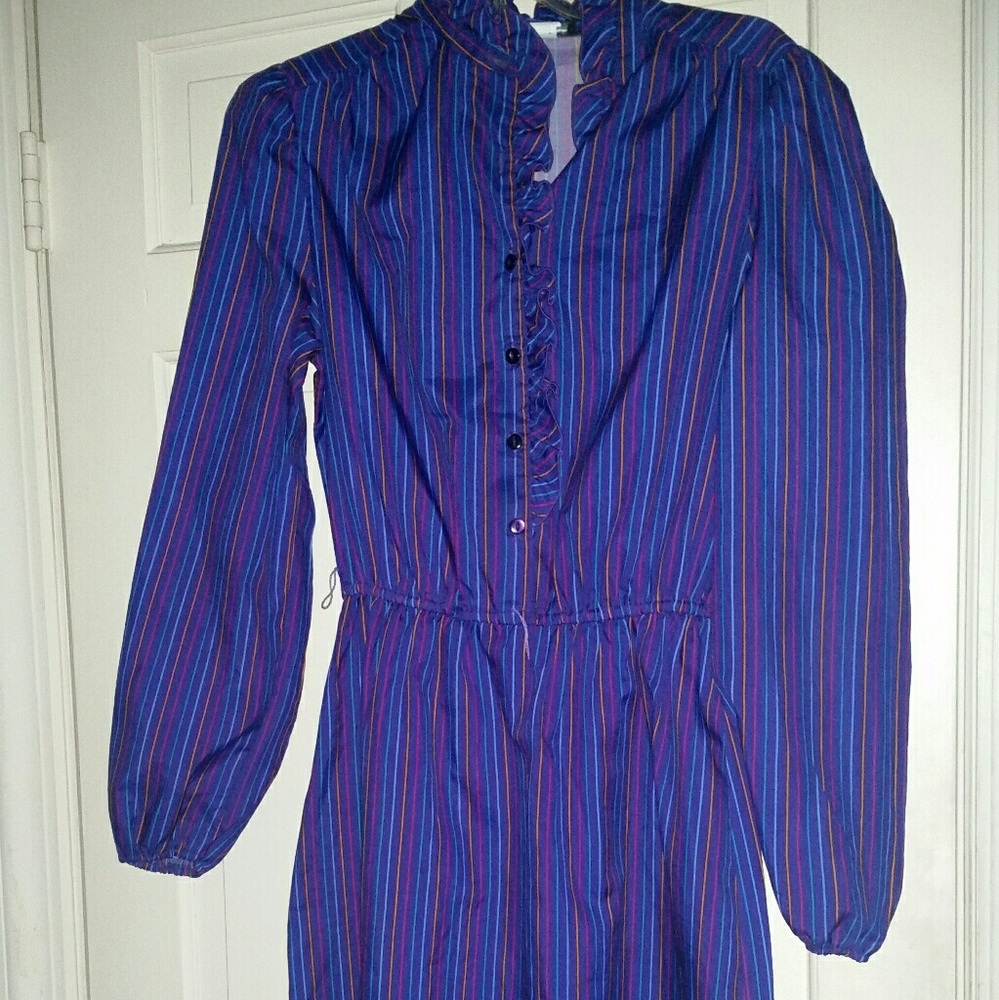 Strait Lane Purple Striped Dress Size 14